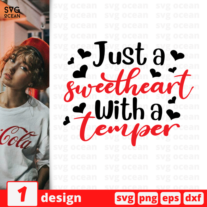 Just a sweetheart With a temper SVG vector bundle - Svg Ocean
