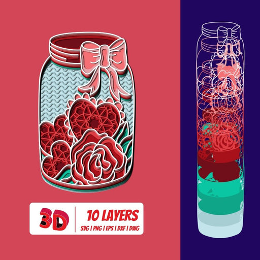 FREE 3D Love Jar SVG Cut File - Svg Ocean