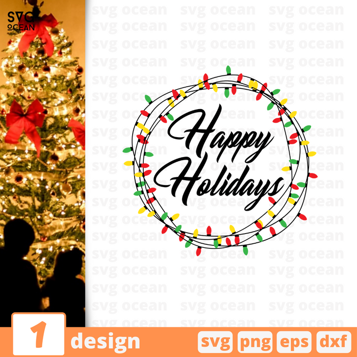 Happy Holidays SVG vector bundle - Svg Ocean