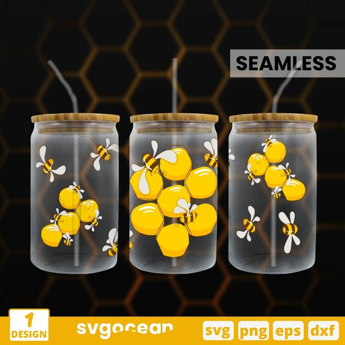 Bees Can Glass Wrap SVG Bundle - Svg Ocean
