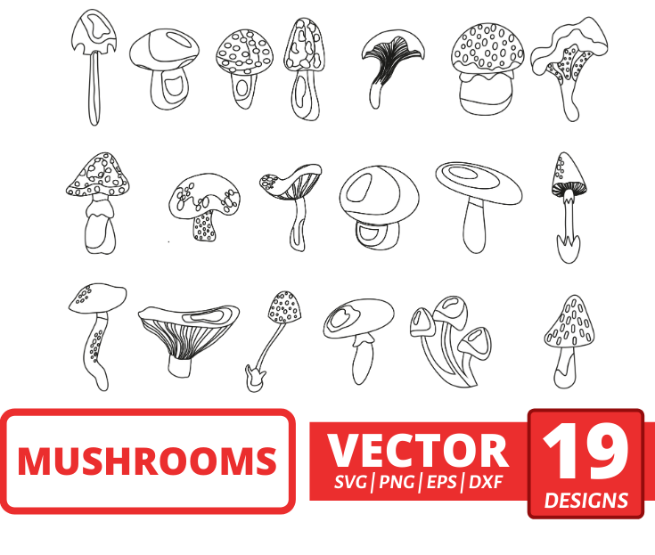 Mushrooms outline svg