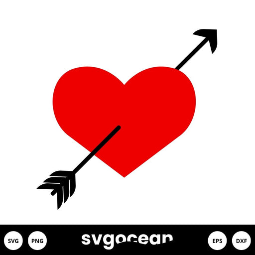 Heart Arrow SVG - Svg Ocean
