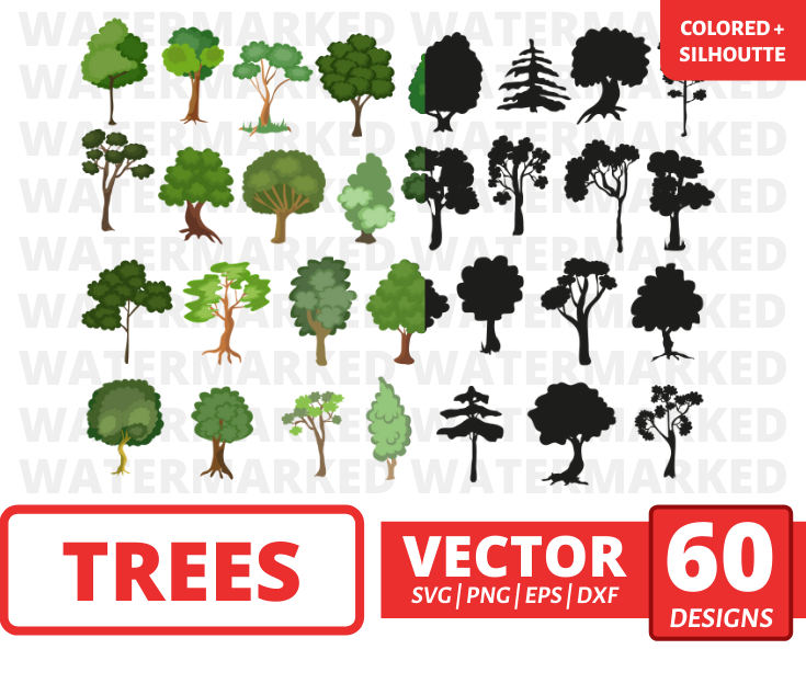 Trees SVG bundle vector for instant download - Svg Ocean — svgocean
