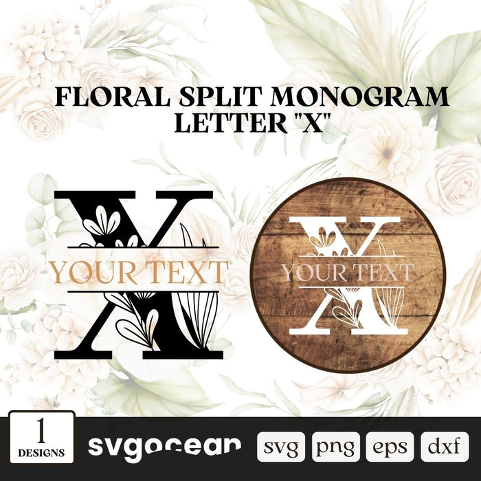 Rose Monogram SVG Alphabet Floral Monogram Svg Font Alphabet 