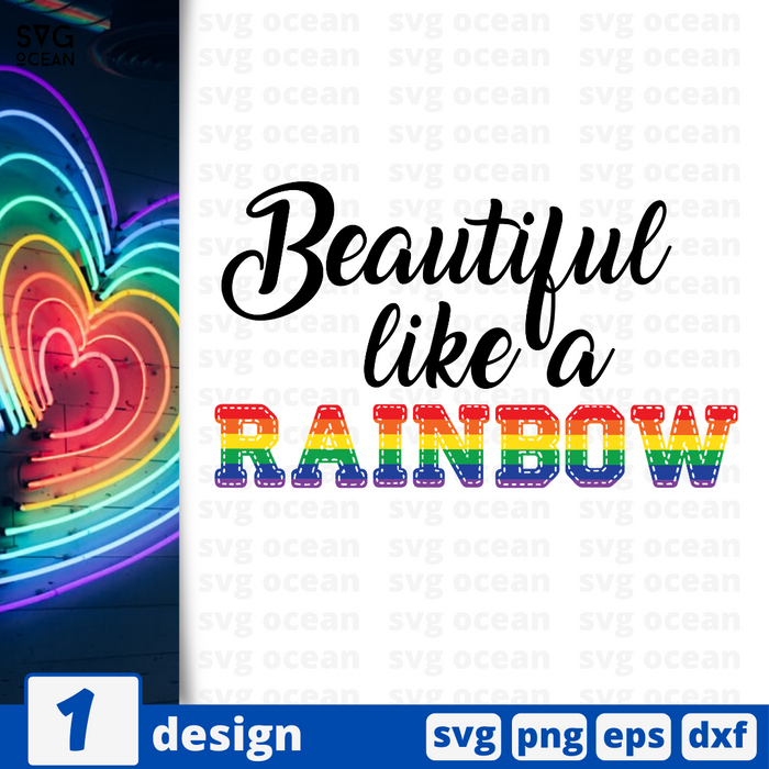 Beautiful like a rainbow SVG vector bundle - Svg Ocean