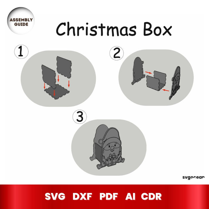 Christmas Gift Box Laser Cut SVG - Svg Ocean