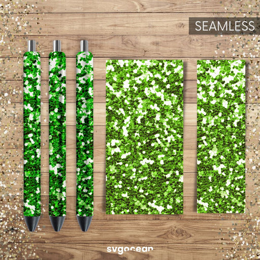 Green Glitter Pen Design - Svg Ocean