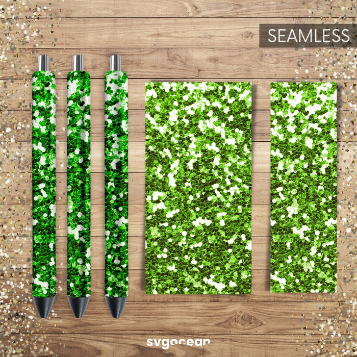 Green Glitter Pen Design - Svg Ocean