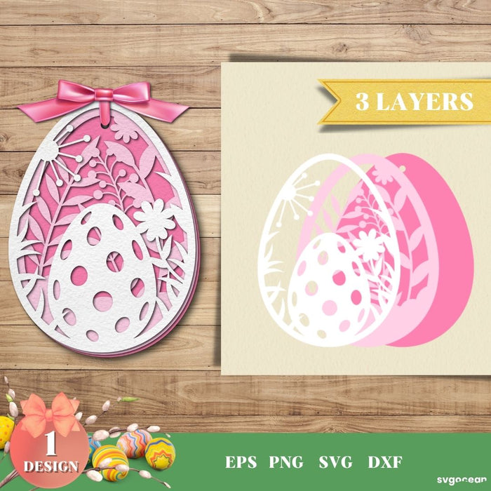 3D Easter Egg SVG - svgocean