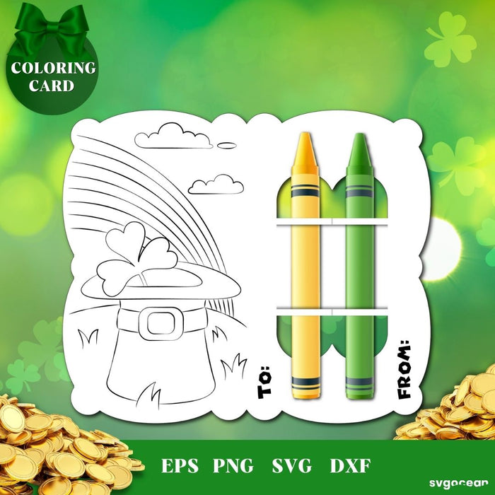 St Patrick's Day Coloring Card Svg - svgocean 