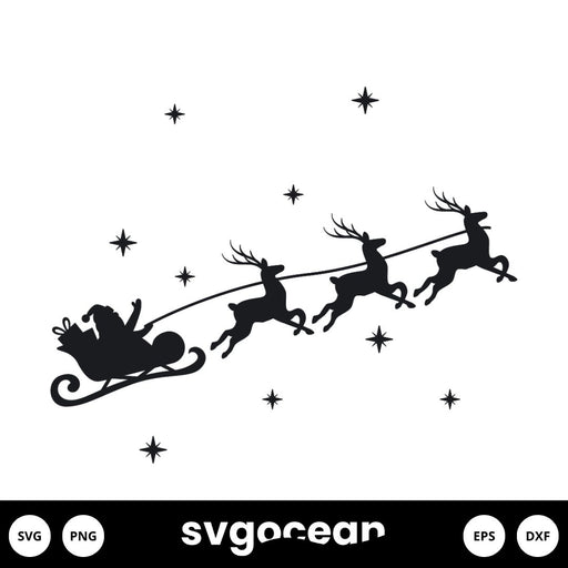 Santa And Reindeer Svg - Svg Ocean