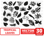 Tropical leaves silhouette svg