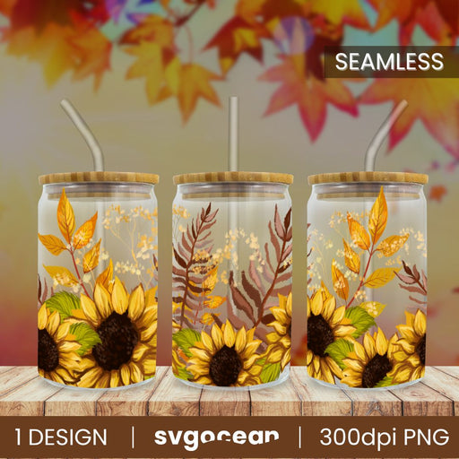 Floral Can Glass - Svg Ocean