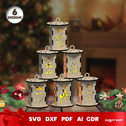 Laser Cut Christmas Lantern SVG - Svg Ocean