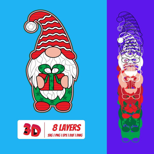 3D Christmas Gnome SVG Cut File - Svg Ocean