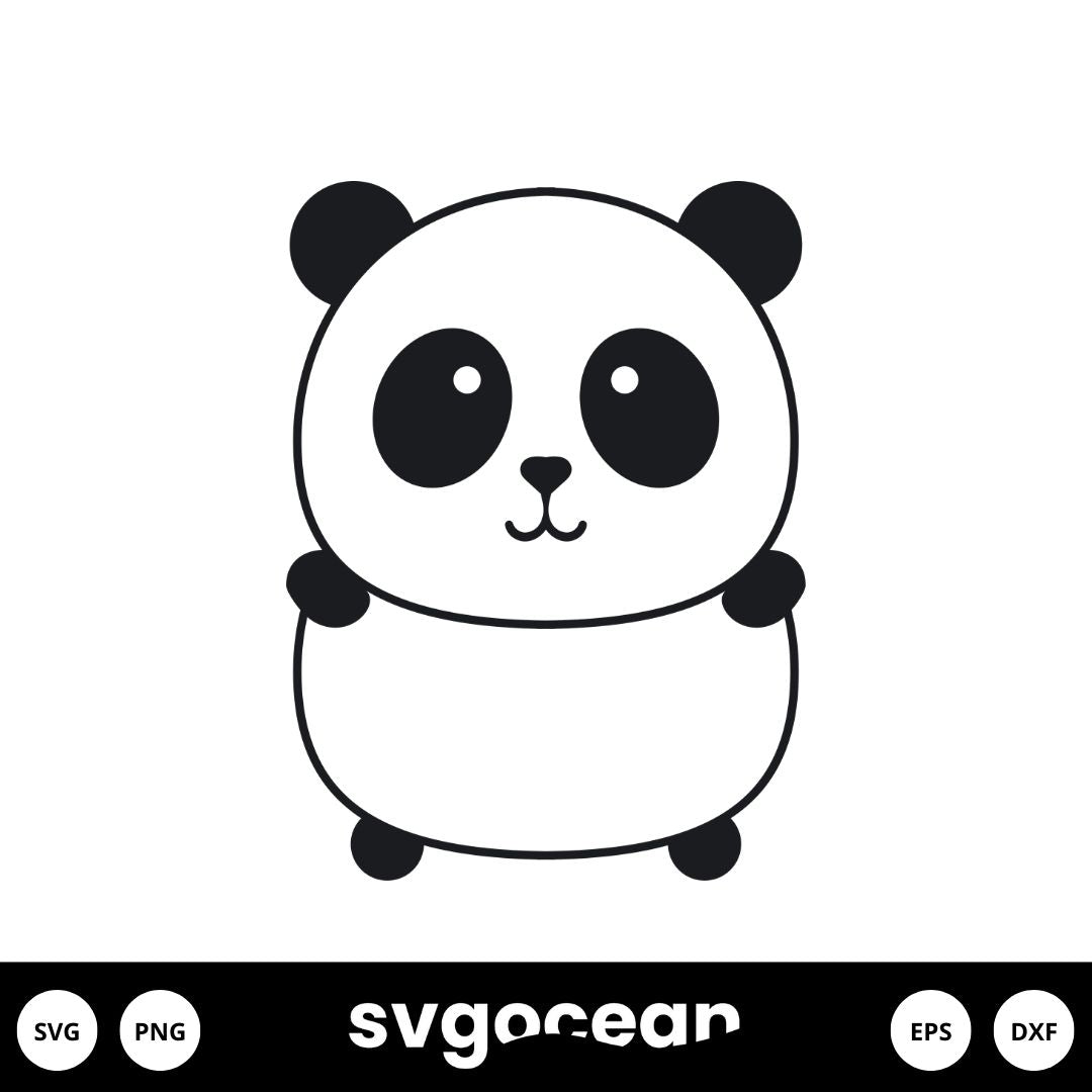 Cute baby panda layered SVG Kawaii panda cut file Cartoon panda cutting  Kids Cuttable Animal vector DXF Silhouette Cameo Cricut Vinyl Shirt