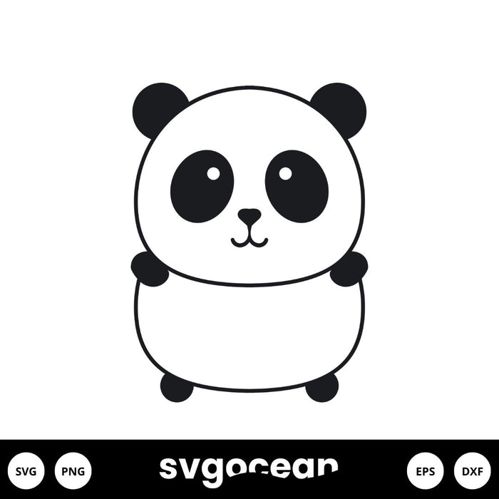 Cute Panda Svg - Svg Ocean