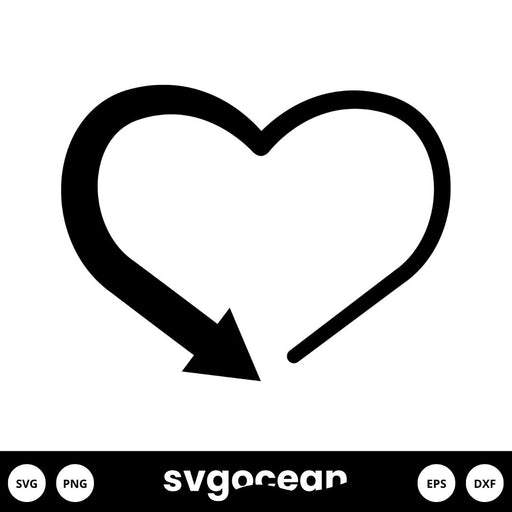 Heart With Arrow SVG - Svg Ocean
