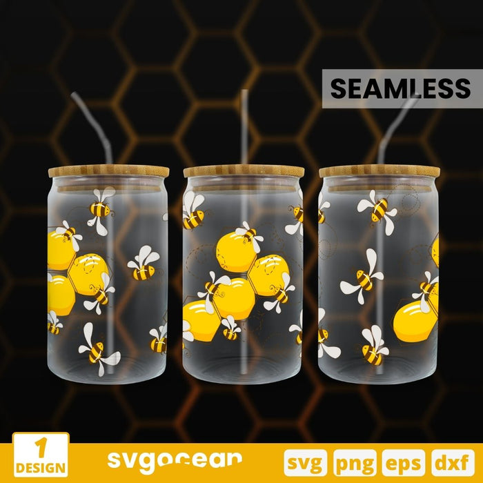 Honeycomb Can Glass Wrap SVG - Svg Ocean