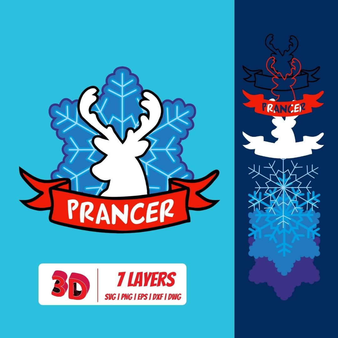 Prancer Svg Prancer 3D Layered SVG Cut File vector for instant download - Svg Ocean ...