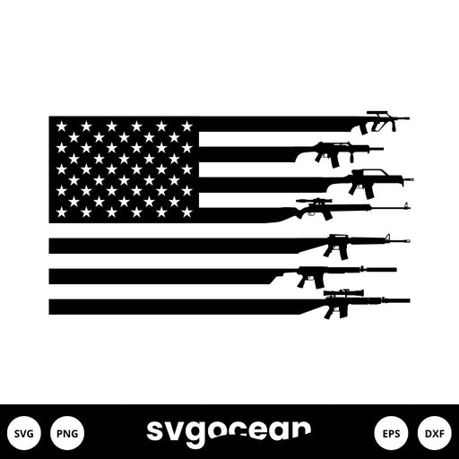 American Flag Gun SVG - Svg Ocean