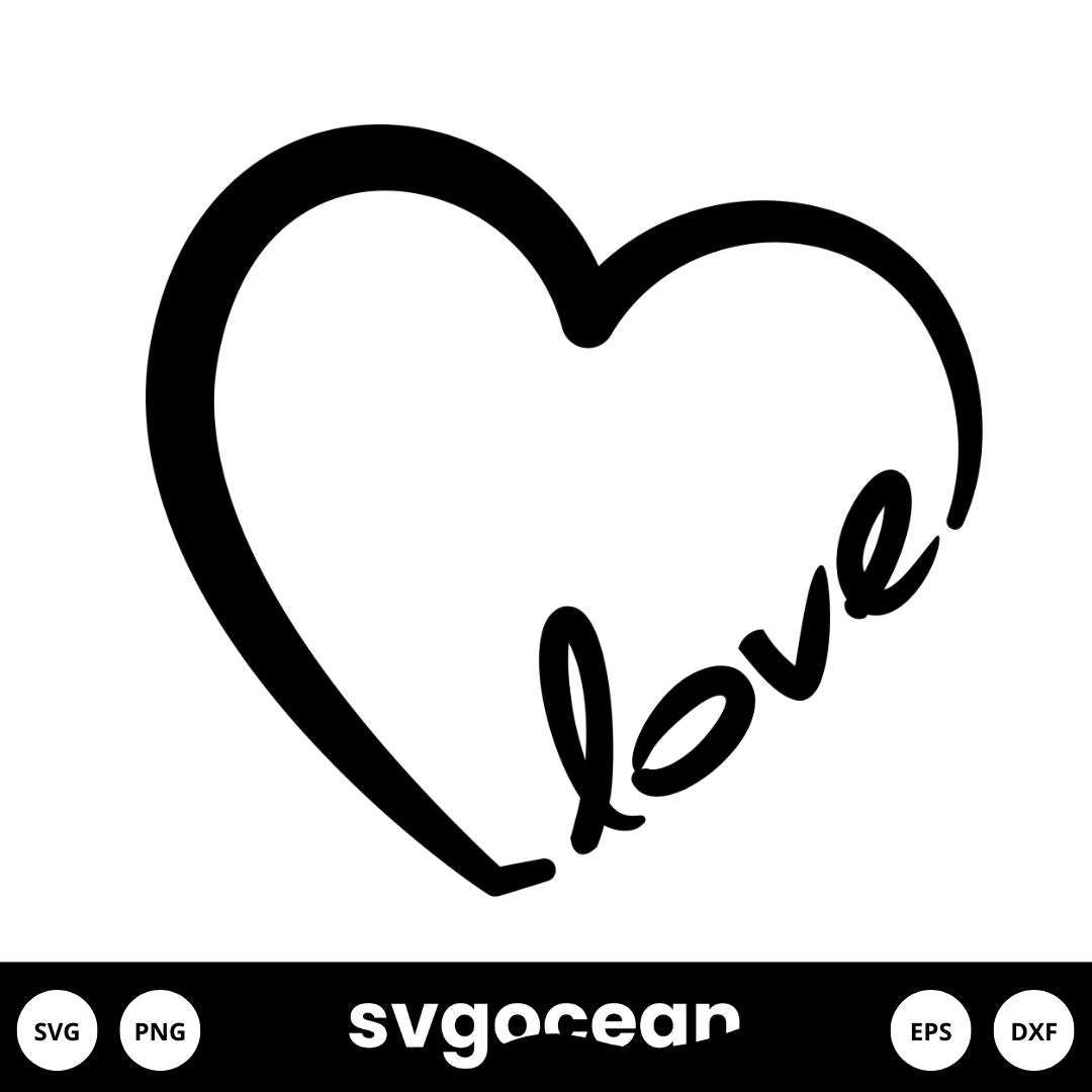 Love Heart Svg Vector For Instant Download Svg Ocean — Svgocean