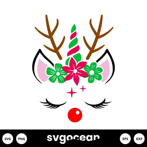 Christmas Unicorn SVG - Svg Ocean