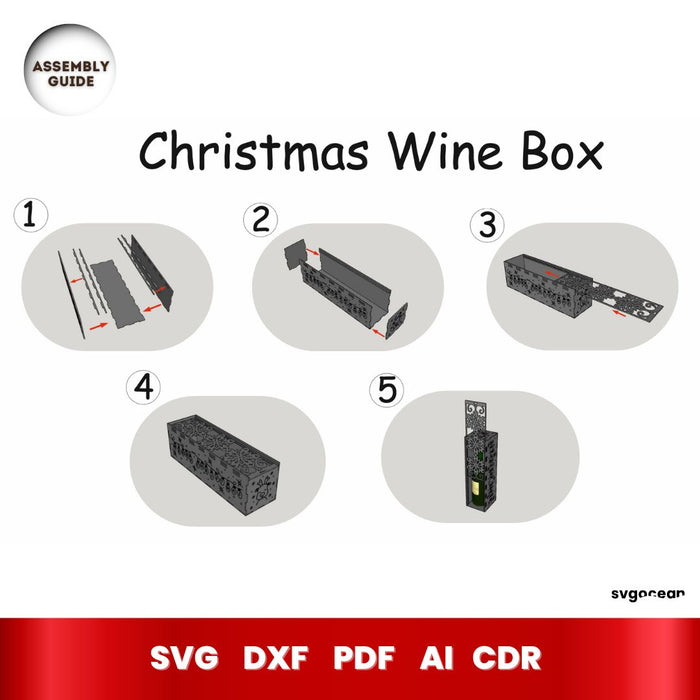3D Christmas Bottle Gift Box SVG - Svg Ocean