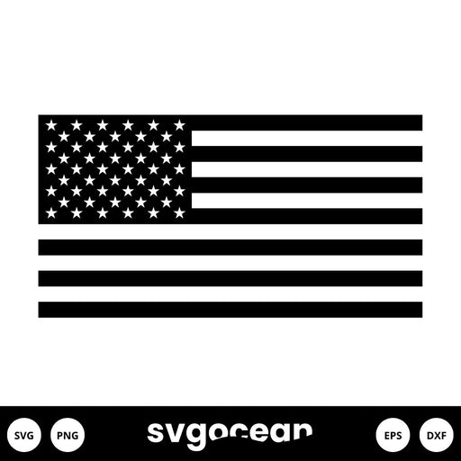 American Flag SVG Black And White - Svg Ocean