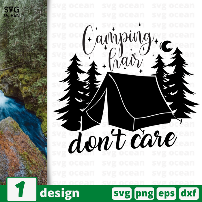 Camping hair don't care SVG vector bundle - Svg Ocean