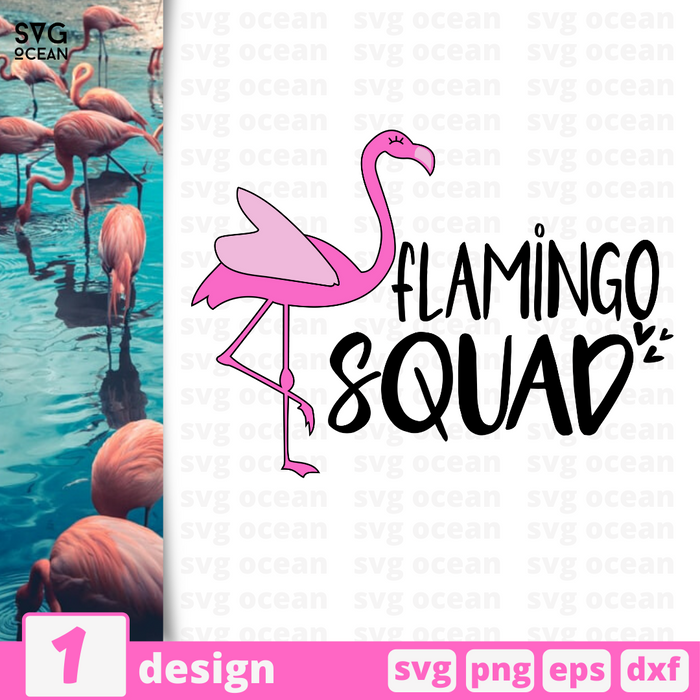 Flamingo squad SVG vector bundle - Svg Ocean