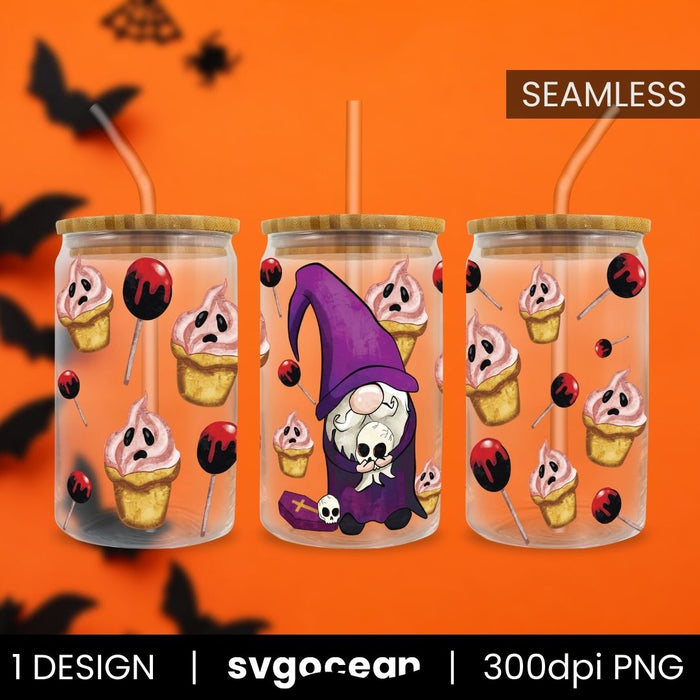 Halloween Gnome Can Glass Wrap Sublimation Bundle - Svg Ocean