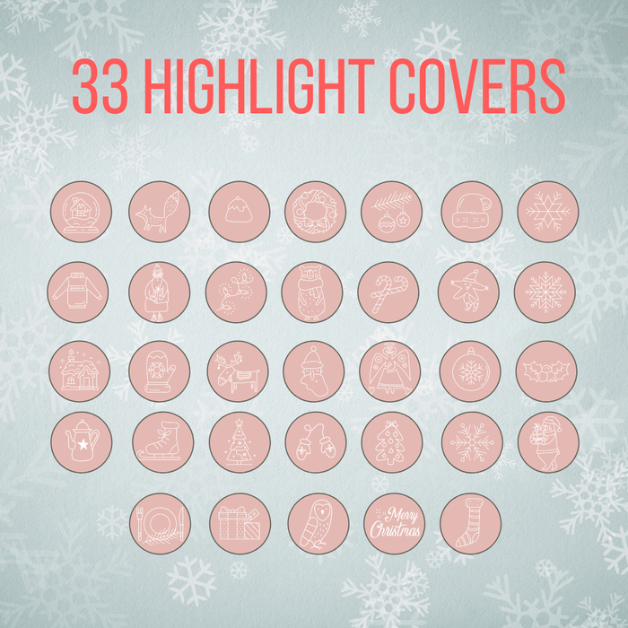 Christmas and New Year Instagram Highlight covers and templates