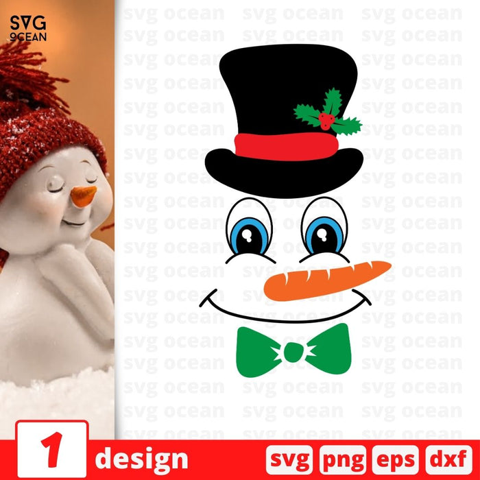 Snowman face SVG Cut file - Svg Ocean