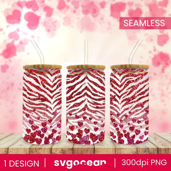 Valentine Day Glass Design Can Wrap Sublimation - svgocean