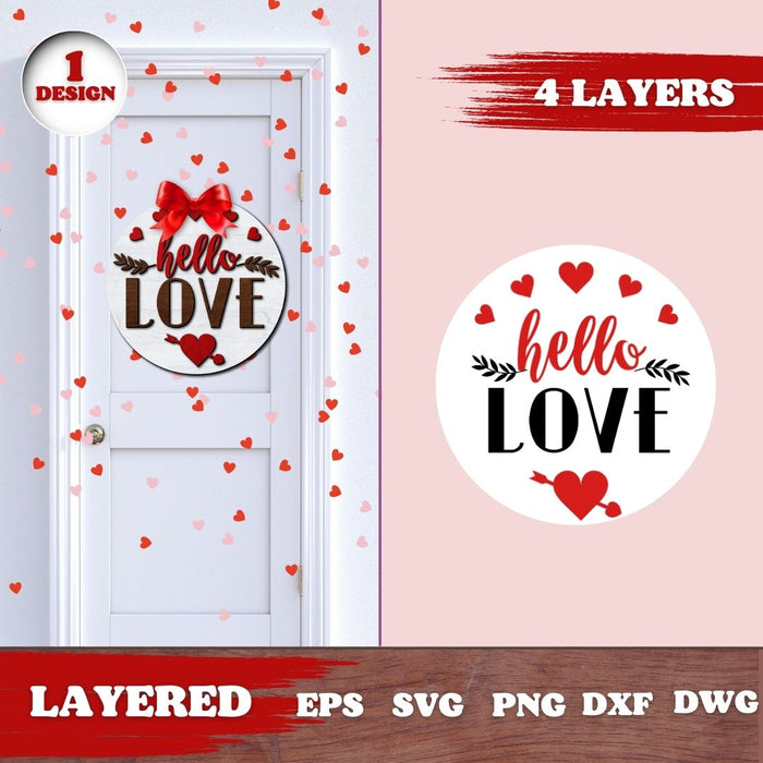 Valentines day door hanger SVG - svgocean