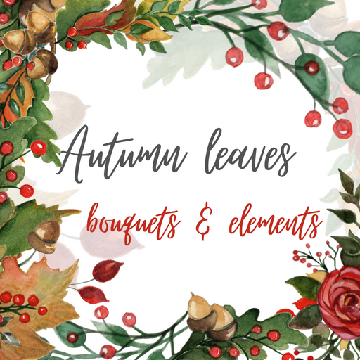 Autumn leaves  Watercolor clipart bundle - Svg Ocean