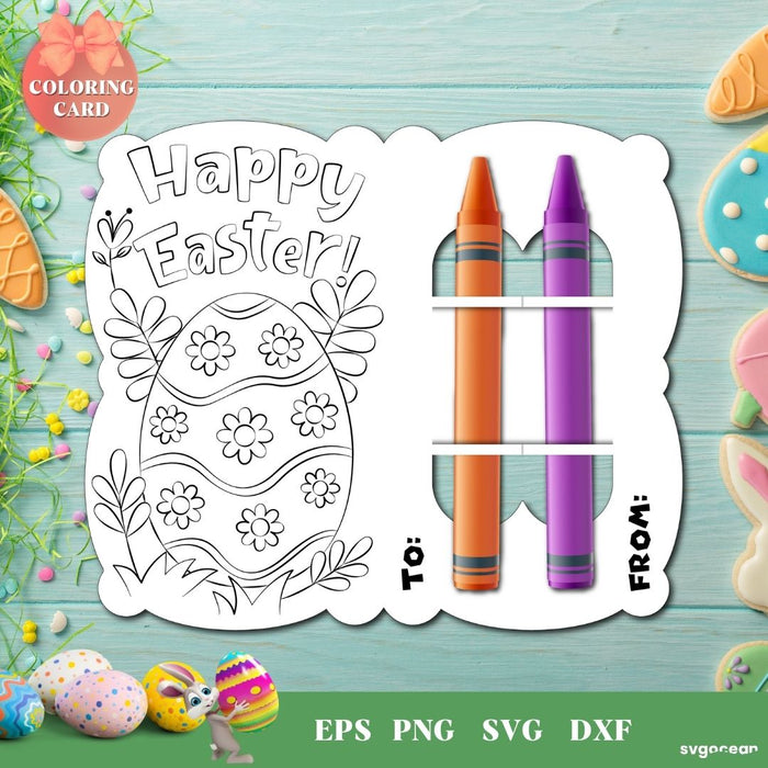 Easter Coloring Card SVG -svgocean