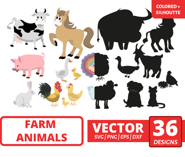 Farm animals svg bundle