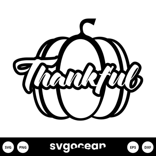 Thankful Pumpkin Svg - Svg Ocean