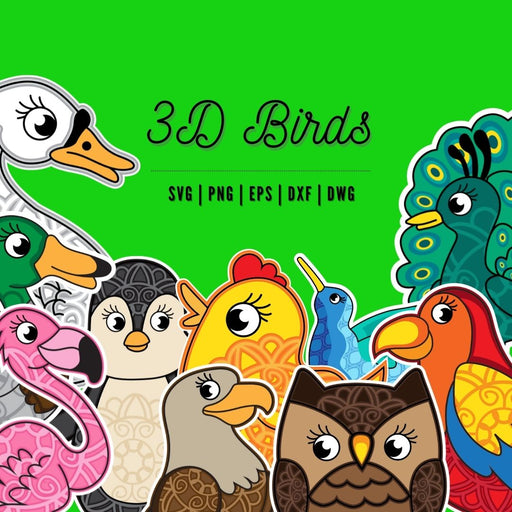 3D Birds SVG Bundle - Svg Ocean