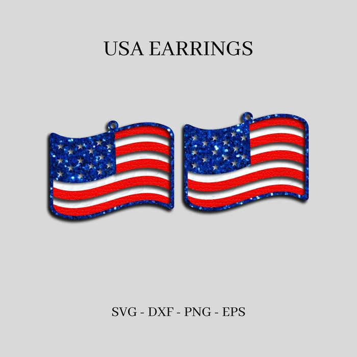 America Earrings SVG - Svg Ocean