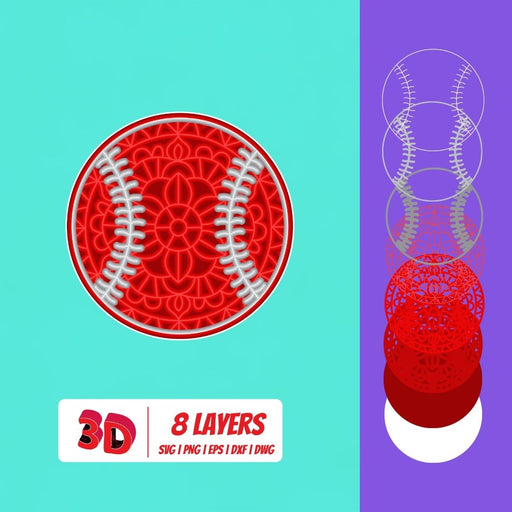 Baseball 3D Layered SVG Cut File - Svg Ocean