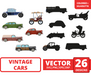 Vintage cars svg bundle