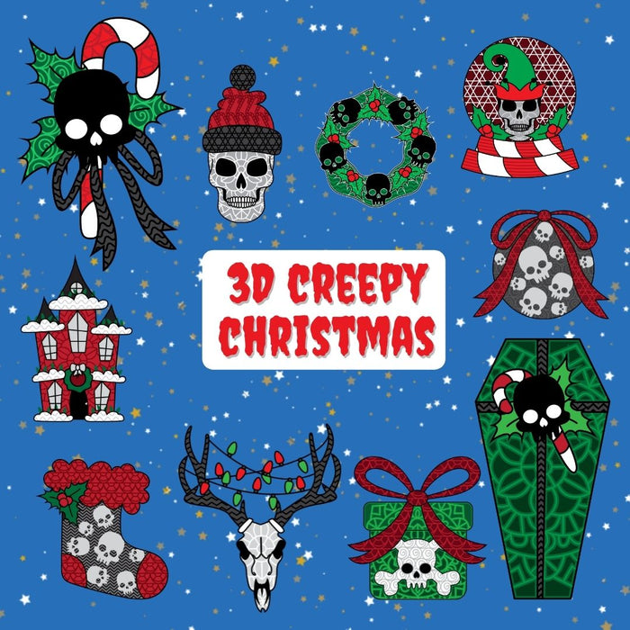 3D Creepy Christmas SVG Bundle - Svg Ocean