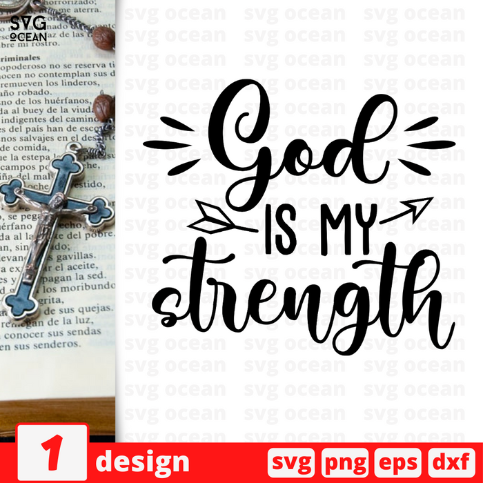 God is my strength SVG vector bundle - Svg Ocean