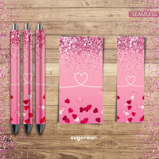 Valentines Pen Wraps Glitter - svgocean