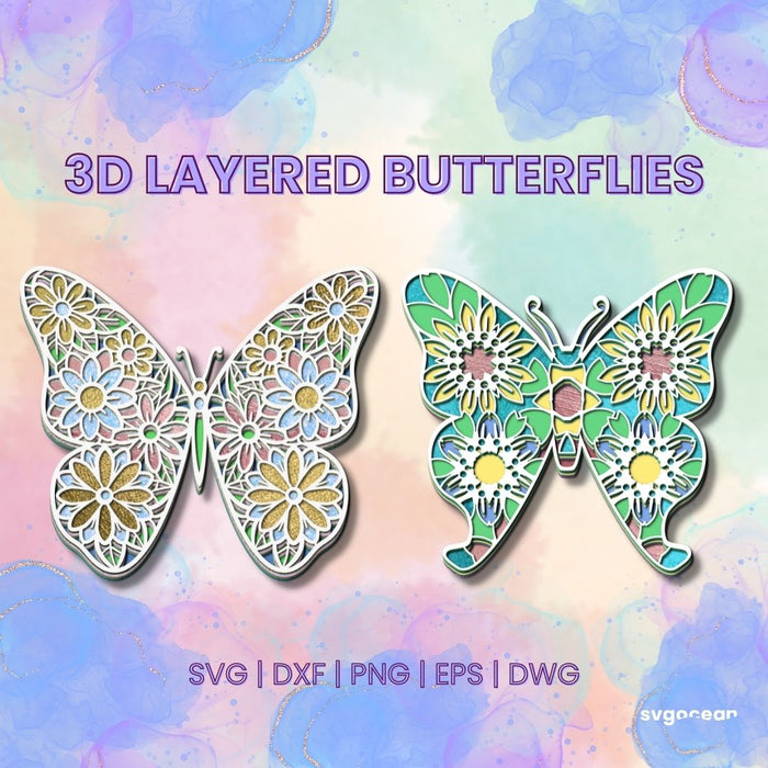 3D Butterfly SVG Bundle - Svg Ocean