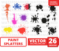 Paint splatters svg bundle