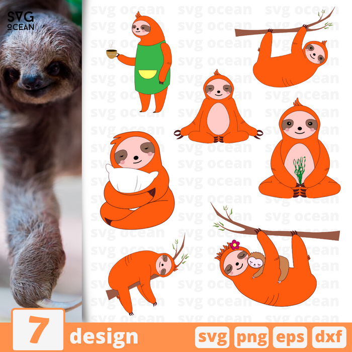 Sloth SVG vector bundle - Svg Ocean